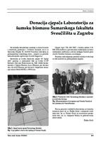 Donacija cjepača Laboratoriju za šumsku biomasu Šumarskoga fakulteta Sveučilišta u Zagrebu