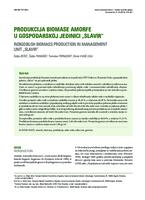 Produkcija biomase amorfe u gospodarskoj jedinici „Slavir“