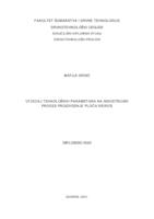 Utjecaj tehnoloških parametara na industrijski proces proizvodnje ploča iverica