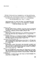  Bibliografija radova istraživača Zavoda za istraživanja u šumarstvu Šumarskog fakulteta u Zagrebu za razdoblje 1981—1985.