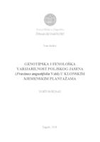 prikaz prve stranice dokumenta Genotipska i fenološka varijabilnost poljskog jasena (Fraxinus angustifolia Vahl) u klonskim sjemenskim plantažama 