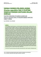 prikaz prve stranice dokumenta Sadnja sadnica poljskog jasena (Fraxinus angustifolia Vahl) u uvjetima sanacije šumskih sastojina uslijed sušenja