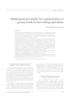prikaz prve stranice dokumenta Mathematical models for optimization of group work in harvesting operation