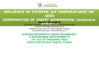 prikaz prve stranice dokumenta Influence of extreme air temperatures on seed germination of Sweet Wormwood (Artemisia annua L.)