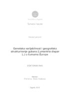 prikaz prve stranice dokumenta Genetska varijabilnost i geografsko strukturiranje populacija gubara (Lymantria dispar L.) u šumama Europe